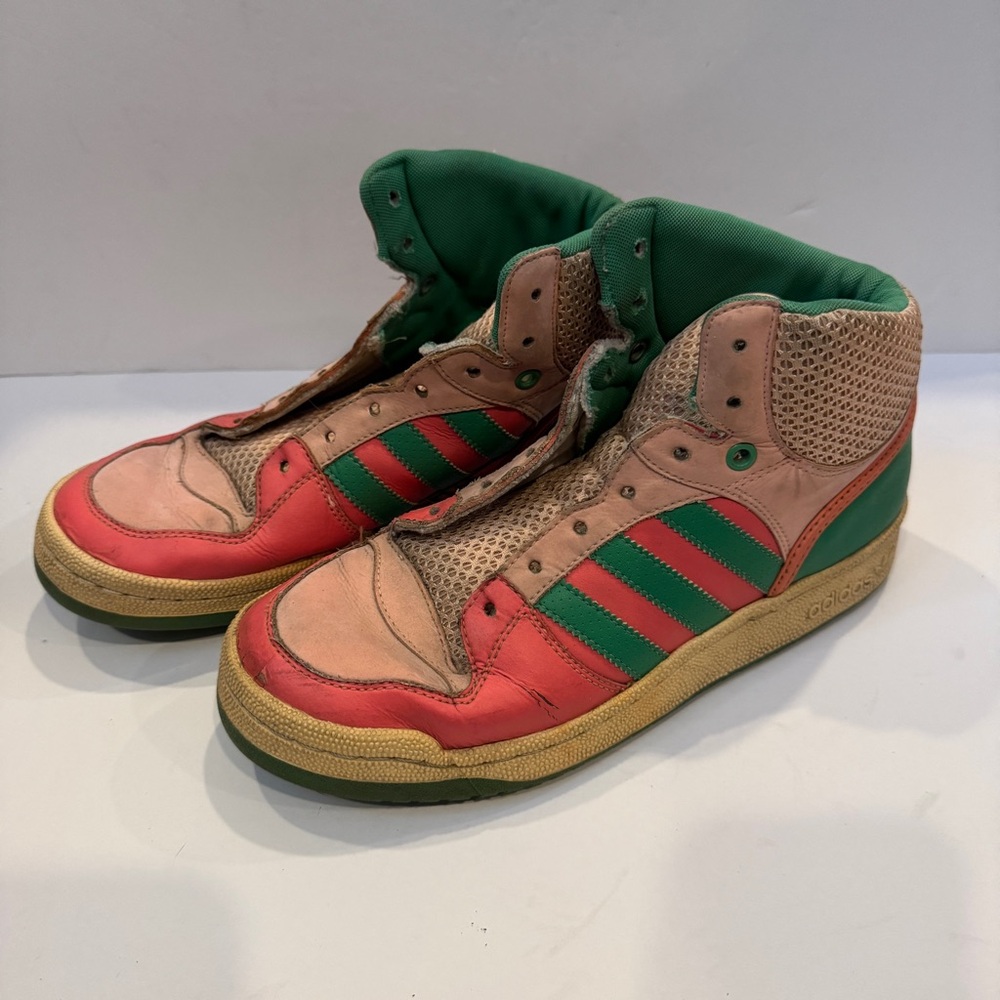 ADIDAS ORIGINALS GAME COURT MID ROSE BLANC Pink Green